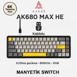 Ajazz AK680 Max Rapid Trigger Manyetik Switch Mekanik Kablolu Klavye Rgb 0.125 Ms Ultra Düşük Gecikme - Sarı - Siyah