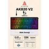 Ajazz AK820 V2 Manyetik Switch Kablolu Oyuncu Klavyesi 8000Hz Rapid Trigger RGB - Yarı Saydam Bilek Desteği
