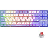Ajazz AK870 Mc Kablolu Mekanik Oyun Klavyesi Mor Klavye Red Switch - Çok Renkli