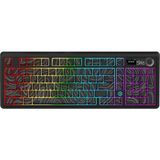 Ajazz AK980 Kablosuz Hot-Swap Tft Ekranlı Mekanik Oyun Klavyesi 8.000 Mah Batarya Siyah - Maillard Switch - Pembe