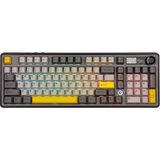Ajazz AK980 Siyah/Gift Switch, Ekranlı Mekanik Klavye RGB, Tam Boy Hot-Swap 3 Modlu 8000 Mah Batarya Oyun Klavyesi, Bluetooth /2.4g Kablosuz/Type-C Kablolu