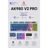Ajazz AK980V2 Pro 8000 Hz Kablosuz Mekanik Oyun Klavyesi-Tft Ekranlı-Rapid Trigger - Gökkuşağı Rengi