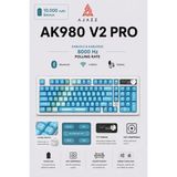Ajazz AK980V2 Pro 8000 Hz Kablosuz Mekanik Oyun Klavyesi-Tft Ekranlı-Rapid Trigger - Mavi