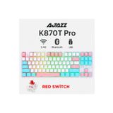 Ajazz K870T Pro 3 Modlu Hot-Swap RGB, Mekanik Klavye - Beyaz
