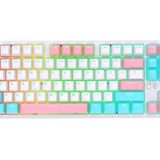 Ajazz K870T Pro Kablosuz Hot Swap Mekanik Oyun Klavyesi-RGB - 10 Adet Switch, Tuş ve Switch Sökme Aparatı Hediyeli (K870T Pro Beyaz - Red Switch)