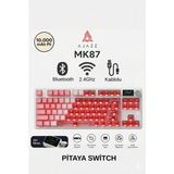 Ajazz MK87 Pitaya Switch 10.000 Mah Batarya Rgb Mekanik Oyun Klavyesi-Ayrılabilir Tft Ekran-Şeffaf Tasarım - Kırmızı - Beyaz