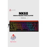 Ajazz Nacodex NK68 Desenli Kablolu Ergonomik Mekanik Oyuncu Klavyesi-Ambiyans Aydınlatmalı