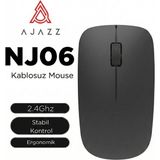 Ajazz NJ06 Kablosuz Ergonomik Tasarım Mouse - Siyah