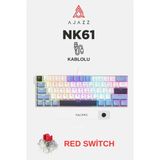 Ajazz NK61 Red Switch Kablolu Hot-Swap Klavye-Rainbow Aydınlatma-Taşıma Bandı - Mavi - Beyaz
