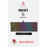 Ajazz NK61 Red Switch Kablolu Hot-Swap Klavye-Rainbow Aydınlatma-Taşıma Bandı
