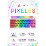 Ajazz Pixel 68 Dot Matrix Ekranlı Kablolu ve Kablosuz 8000 Hz- 260 Led’li Mekanik KLAVYE-10.000 Mah Batarya - Beyaz