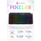 Ajazz Pixel 68 Dot Matrix Ekranlı Kablolu ve Kablosuz 8000 Hz- 260 Led’li Mekanik Klavye-10.000 Mah Batarya