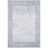 Ajmer Gri Çerçeveli Modern Geometrik Etnik Desenli Boho Makinada Yıkanabilir Hafif Hav Toz Vermez Leke Tutmaz Kaymaz Taban Dijital Makine Baskı Halı Oturma Odası Salon Yolluk Koridor Mutfak Halısı