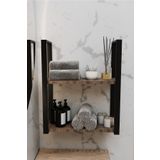AJU 2 Katlı Duvar ve Tezgah Üzeri Raf Ev Banyo Mutfak Baharatlık, Kitaplık, Metal Çok Amaçlı Düzenleyici
