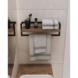 Aju Havluluk Banyo Rafı Sabunluk Şal Askılığı Havlu Askısı Banyo Mutfak Düzenleyici Ahşap