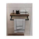 Aju Havluluk Duvara Monte Raf Aksesuarlık Şal Askılığı Ev Banyo Mutfak Düzenleyici Çok Amaçlı Raf - Ceviz