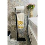 Aju Havluluk Kağıt Havlu Askısı Metal Dayanıklı Malzeme Kurulum Gerektirmez Devrilmez Banyo Dekorasyonu. - Siyah