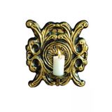 AJU Mumluk Şamdan Duvar Aplik Ev Bahçe Balkon Ofis Dekorasyonu Özel Tasarım Hediye 25x23cm Eskitme Gold.