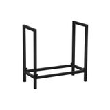 Ajuny Odunluk Şömine Yanı Odun Rafı Siyah Metal Odun Deposu 60 X 60 X 30cm Dayanıklı Tasarım Esneme Yapmaz