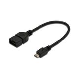 Ak-300309-002-s Usb On-the-go Otg Kablosu, 0,20 Metre, Awg 28, Usb A, Dişi - Micro Usb B, Erkek
