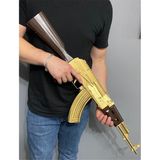 Ak-47 Gold Kalashnikov Dekor 1/1 Ölçek Gerçek Boy (Oyuncak Değildir Çalışmaz Dekordur)