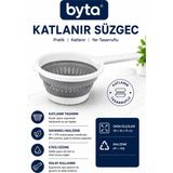 Ak 804 Katlanabilir Saplı Mutfak Süzgeci | Makarna, Sebze ve Meyve Yıkama Süzgeci | Yer Tasarruflu Katlanır Kevgir