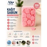 Ak Avm 200 Adet Mini Kağıt Sabun Taşınabilir Çanta Boy Suda Eriyen Kağıt Sabun