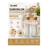 Ak Avm 2'li Sabun Pompası Banyo Mutfak Sıvı Sabun Deterjan Şampuan Dispenser Pompa Başlığı Beyaz