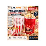 Ak Avm 3 Litre Popcorn Kovası Patlamış Mısır Kovası Sinema Parti Atıştırmalık Servis Kabı
