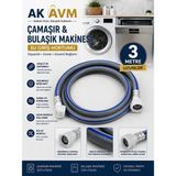 Ak Avm 3 Metre Çamaşır Makinesi Su Giriş Hortumu Bulaşık Makinesi Hortumu Universal