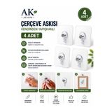 Ak Avm 4 Adet Güçlü Yapışkanlı Duvar Vidası – Matkapsız Elbise & Çerçeve Askısı