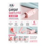 Ak Avm 6 Adet Yorgan Döşek Kılıfı ve Çarşaf Tutucu Sabitleyici Kaydırmaz Nevresim Örtü Düzenleyici Klips