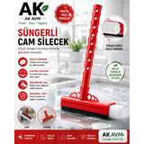 Ak Avm Cam Çekpası Süngerli Cam Silme Aparatı Pratik Cam Temizleme Sileceği