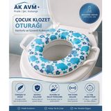Ak Avm Çocuk Klozet Oturağı Yumuşak Minderli Kulplu Tuvalet Adaptörü Kaymaz Taşınabilir Figürlü - Çok Renkli