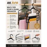 Ak Avm Çok Katlı Askılık Şal Eşarp Pantolon Dolap Düzenleyici Elbise Askısı - Siyah_B8S