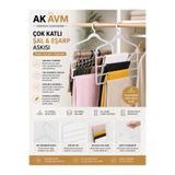 Ak Avm Çok Katlı Askılık Şal Eşarp Pantolon Dolap Düzenleyici Elbise Askısı