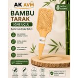 Ak Avm Iğne Uçlu Bambu Tarak Ahşap Saç Fırçası Masaj Etkili Saç Açıcı Tarak