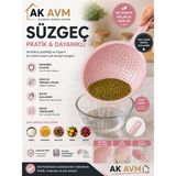 Ak Avm Mutfak Süzgeci Plastik Pirinç Sebze Makarna Meyve Yıkama ve Süzme Aparatı
