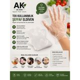 Ak Avm Şeffaf Tek Kullanımlık Eldiven Ldpe Gıda Temas Uyumlu Hijyenik Mutfak Eldiveni