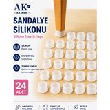 Ak Avm Silikon Sandalye Ayağı Kaydırmaz Kılıf Ayak Zemin Koruyucu - Beyaz - 24 adet