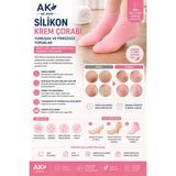 Ak Avm Topuk Çatlağı Giderici Onarıcı Ayak Bakım Çorabı Kuruluk ve Sertlik Önleyici Krem Çorabı - Pembe - 38,5 - 42