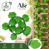 Ak Avm Yapay Sarmaşık Asma Yaprağı 2 Metre 1 Adet Dekoratif Balkon Bahçe Çit Süsü