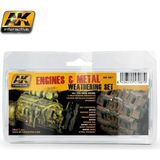 Ak Interactive Ak 087 5X35 Ml. Motor ve Metal Efektleri, Enamel Model Boyası Seti - 1 - Renkli