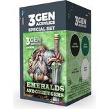 Ak Interactive Ak 1078 4X17 Ml. Zümrütler ve Yeşil Taşlar, 3gen Akrilik Wargame Boya Seti - Çok Renkli