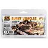 Ak Interactive AK 4120 5x35 ml. Yanmış Araçlar Efekti Pigmentleri, Enamel Model Boyası Seti