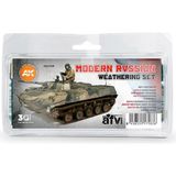 Ak Interactive AK 4160 4x35 1x17 ml. Modern Rus Araçları Eskitme Efekti, Enamel Model Boyası Seti
