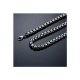 Ak Stor Silver Ak Store Silver Gümüş Kaplama 316 L Paslanmaz Çelik Orion Bombeli Kare Arnavut Zincir Kolye 3 Mm.