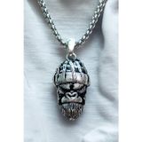 Ak Stor Silver Ak Store Silver Gümüş Kaplama K-136 Paslanmaz Kromix Erkek Kolye Madalyon Bereli Gangster Goril