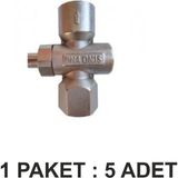 Ak Tek Basmalı Doğalgaz Manometre Vana Valf (Musluk) 1/2 Paket 5'li