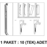 AK TEK Yaylı Radyatör Konsolu - 90 cm Yükseklik Panel İçin Montaj Askısı 1 Adet Paket 10'lu